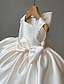 preiswerte Kleider für die Blumenmädchen-A-Linie Knie-Länge Blumenmädchenkleid Hochzeitsfeier Mädchen Süßes Ballkleid Satin mit Schleife(n) Elegant Fit 3-16 Jahre