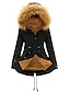 cheap Women&#039;s Puffer&amp;Parka-Women&#039;s Winter Coat Fleece Lined Puffer Jacket Drawstring Hooded Parka Thermal Warm Heated Jacket with Poackets Fall Long Coat Windproof