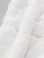 billiga Dampälsar och läder-Dam Fuskpälskappa Bröllop Gata Dagligen Höst Vinter Lång Täcka Normal Håller värmen Jacka Långärmad Färgblock Pälskrage Vit Svart