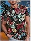 お買い得  男性の 3d t シャツ-男性用 Tシャツ 面白いTシャツ フラワー グラフィック クルーネック B C E I K 3Dプリント プラスサイズ カジュアル 日常 半袖 衣類 ハワイアン デザイナー ベーシック スリムフィット