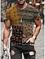 お買い得  男性の 3d t シャツ-男性用 Tシャツ トライバル グラフィック トーテム ラウンドネック A B C D E その他のプリント ストリート カジュアル 半袖 プリント 衣類 デザイナー ベーシック カジュアル