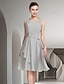 cheap Mother of Bride Dresses with Jacket-Two Piece A-Line Mother of the Bride Dress Church Elegant Jewel Neck Knee Length Chiffon Sleeveless with Pleats Ruched 2023