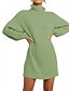 Χαμηλού Κόστους Casual Φορέματα-Γυναικεία Φόρεμα πουλόβερ Μίνι φόρεμα Πράσινο του τριφυλλιού Θαλασσί Λευκό Μαύρο Ανθισμένο Ροζ Κρασί Πράσινο Χακί Φούξια Γκρίζο Βαθυγάλαζο Μακρυμάνικο Συμπαγές Χρώμα Κουρελού Φθινόπωρο Χειμώνας