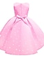 voordelige Jurken-kinderen meisjes stippen jurk feest boog roze geel fuchsia knielange mouwloze prinses zoete jurken zomer regular fit 3-10 jaar