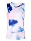 cheap Two Piece Set-Women&#039;s Basic Cinched Tie Dye Home Vacation Two Piece Set Crew Neck Loungewear Shorts Tank Top Tracksuit Shorts Sets Drawstring Tops