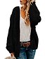 cheap Cardigans-Women&#039;s Cardigan Solid Color Knitted Basic Casual Chunky Long Sleeve Loose Sweater Cardigans Fall Winter Open Front Black Green Red / Going out