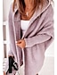 cheap Cardigans-Women&#039;s Cardigan Hooded Solid Color Stylish Basic Casual Long Sleeve Loose Sweater Cardigans Hooded Open Front Fall Winter Denim Purple / Holiday / Going out