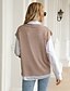 cheap Knit Tops-Women&#039;s Vest Solid Color Knitted Casual Sleeveless Sweater Cardigans Fall Winter V Neck Khaki