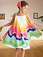 cheap Girls&#039; Dresses-Kids Toddler Little Girls&#039; Dress Floral Patchwork Sundress Rainbow Knee-length Sleeveless Cute Sweet Dresses Children&#039;s Day Regular Fit