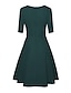 Χαμηλού Κόστους Πάρτι Φορέματα-Γυναικεία Νυφικό καλεσμένο Φόρεμα ριχτό από τη μέση και κάτω Φόρεμα σε γραμμή Α Μίντι φόρεμα Βαθυγάλαζο Πράσινο του τριφυλλιού Μπεζ Μισό μανίκι Μονόχρωμες Με Κορδόνια Καλοκαίρι Άνοιξη