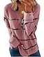 cheap Women&#039;s T-shirts-Women&#039;s Blouse Shirt Striped Zipper Standing Collar Tops Blushing Pink Wine Army Green