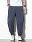 cheap Sweatpants-Men&#039;s Harem Joggers Pants Elastic Waist Harlem Pants Casual Daily Micro-elastic Cotton And Linen Soft Solid Color Lines / Waves White Black Dark Gray M L XL