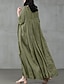 Χαμηλού Κόστους σχέδιο βαμβακερά &amp; λινά φορέματα-Γυναικεία Καθημερινό φόρεμα Φόρεμα από βαμβακερό λινό Φόρεμα ριχτό από τη μέση και κάτω Μακρύ Φόρεμα Μάξι Φόρεμα Μαύρο Ανθισμένο Ροζ Πράσινο του τριφυλλιού Κοντομάνικο Μονόχρωμες Σουρωτά