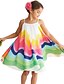 cheap Girls&#039; Dresses-Kids Toddler Little Girls&#039; Dress Floral Patchwork Sundress Rainbow Knee-length Sleeveless Cute Sweet Dresses Children&#039;s Day Regular Fit