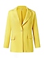 cheap Women&#039;s Blazer&amp;Suits-Women&#039;s Blazer Casual Jacket Office Work Casual Fall Spring Regular Coat Regular Fit Warm Casual Jacket Long Sleeve Solid Color Quilted Blue Pink Yellow
