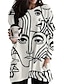 お買い得  大きいサイズのカジュアルドレス-女性のプラスサイズのカーブ t シャツドレス t シャツドレス抽象的なクルーネックプリント長袖冬秋カジュアルデイリーバケーションドレス