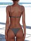 cheap Bikini Sets-Women&#039;s Swimwear Bikini 2 Piece Swimsuit Push Up Slim Solid Color White Black Gray Light Pink Pink Strap Bathing Suits New Sexy / Padded Bras