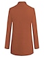cheap Women&#039;s Coats &amp; Trench Coats-Women&#039;s Coat Solid Colored Basic Coat Fall Winter Street Open Front Long Jacket caramel colour / Daily / Shirt Collar / Plus Size