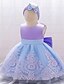 cheap Party Dresses-Kids Little Girls&#039; Dress Jacquard Party Bow Blue Purple Blushing Pink Knee-length Sleeveless Cute Sweet Dresses Children&#039;s Day Slim 2-6 Years