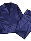 cheap Women&#039;s Sleep &amp; Lounge-Women&#039;s 1 set Pajamas Sets Satin Simple Luxury Pure Color Polyester Home Party Street Lapel Gift Shirt Long Sleeve Basic Pant Fall Winter Pocket White Blue