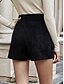 cheap Women&#039;s Clothing-Women&#039;s Basic Fashion Shorts Pants Inelastic Causal Daily Plain Black Brown S M L XL