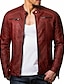 cheap Men’s Furs &amp; Leathers-Foreign Trade 2022 autumn and winter new European and n men&#039;s leather jacket vertical collar zipper cardigan jacket