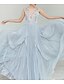cheap Luxury Wedding Dresses-A-Line Wedding Dresses Jewel Neck Sweep / Brush Train Chiffon Lace Sleeveless Romantic Luxurious with Pleats Sequin Appliques 2022