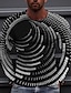 billige Geometrisk-Herre T skjorte 3D Print Grafiske trykk Spiral Stripe Crew-hals Svart Gul Rosa Rød Blå 3D-utskrift Daglig Ferie Langermet Trykt mønster Klær Designer Fritid Stor og høy