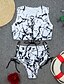cheap Bikini Sets-Women&#039;s Swimwear Bikini 2 Piece Swimsuit Drawstring Print Tie Dye Black Padded High Neck Bathing Suits New Sexy / Padded Bras / Slim