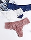 abordables Panties-Ropa interior de mujer encaje ahueca hacia fuera hipster bragas color sólido t espalda cintura baja señoras calzoncillos