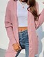 cheap Cardigans-Women&#039;s Cardigan Solid Color Knitted Stylish Long Sleeve Sweater Cardigans Fall Winter Open Front Blushing Pink Brick red Gray