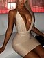 cheap Party Dresses-Women‘s Little Black Dress Sexy Dress Party Dress Sexy Dress Mini Dress Pink Beige Sleeveless Backless Spring Fall Deep V Party Party Vacation Slim