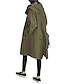 cheap Down&amp; Parkas-Women&#039;s Trench Coat Hoodie Jacket Basic Casual Street Daily Valentine&#039;s Day Coat Long Polyester / Cotton Black Army Green Khaki Single Breasted Fall Winter Spring Hoodie Loose S M L XL XXL 3XL