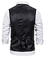 cheap Men&#039;s Vest-Men&#039;s Vest Waistcoat Wedding Daily Sporty 1920s Fall Pocket Polyester Thermal Warm Solid Color Single Breasted V Neck Regular Fit Black Coffee Gray Vest
