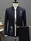 abordables Costumes Homme-Costume Pour des hommes Occasion spéciale Noir Kaki Bleu Marine 2 pcs Couleur Pleine Coupe Standard Droit à plusieurs boutons 2022