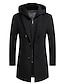cheap Men&#039;s Jackets &amp; Coats-Men&#039;s Overcoat Trench Coat Winter Regular Woolen Plain Business Casual Outdoor Street Business Navy Camel Gray Black / Daily / Warm / Wrinkle Reduction / Thermal Warm / Pocket