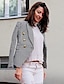 cheap Women&#039;s Blazer&amp;Suits-Women&#039;s Blazer Solid Color Classic &amp; Timeless Long Sleeve Coat Fall Spring Office / Career Regular Jacket White / Business