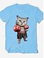 cheap Men&#039;s 3D Tee-Men&#039;s Unisex T shirt Tee Shirt Tee Graphic Animal Cat Round Neck Blue Pink Yellow Red Navy Blue 3D Print Daily Holiday Short Sleeve Print Clothing Apparel Basic Cute Designer Casual / Summer / Summer