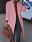 cheap Coats &amp; Trench Coats-Women&#039;s Coat Fall Winter Street Daily Going out Long Coat Warm Regular Fit Elegant Casual Streetwear Jacket Long Sleeve Quilted Solid Color Blushing Pink Khaki White