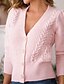 cheap Cardigans-Women&#039;s Cardigan Solid Color Knitted Stylish Long Sleeve Sweater Cardigans Fall V Neck Blushing Pink Orange White