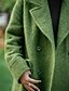 cheap Women&#039;s Coats &amp; Trench Coats-Women&#039;s Wool Coat Winter Long Pea Coat Notch Lapel Double Breasted Overcoat Thermal Warm Windproof Trench Coat Oversized Casual Street Plush Jacket Long Sleeve with Pockets Black Green Khaki