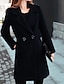 cheap Coats &amp; Trench Coats-Women&#039;s Coat Fall Winter Casual Daily Valentine&#039;s Day Long Coat V Neck Warm Regular Fit Casual Jacket Long Sleeve Quilted Solid Color Blue Black Red