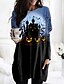 cheap Women&#039;s T-shirts-Women&#039;s T shirt Tee Halloween Shirt Tunic Blue Purple Green Graphic Pumpkin Pocket Print Long Sleeve Halloween Weekend Basic Halloween Round Neck Regular Fit Floral Abstract Painting Fall &amp; Winter