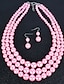 abordables Collares y colgantes-Mujer Collares Moderno Fiesta Color puro Conjuntos de joyas / Perla Artificial / Blanco / Rojo / Morado / Otoño