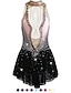 abordables Robes de Patinage Artistique-Robe de Patinage Artistique Femme Fille Patinage Robes Tenue Violet Blanc / Blanc Jaune et jaune Dos ouvert Spandex Micro-élastique Entraînement Tenue de Patinage Classique Cristal / Stras Sans