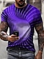 abordables Geometrical-Homme T shirt Tee Graphic 3D Print 3D Col Rond Jaune Rose Claire Rouge Bleu Violet 3D effet Grande Taille du quotidien Manche Courte Vêtement Tenue basique