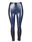 cheap Leggings-Women&#039;s Basic Essential Chic &amp; Modern Pants Leggings Ankle-Length Pants Club Stretchy Solid Colored PU Artificial Leather High Waist Skinny Wine Red Black Dark Green color Dark Blue S M L XL XXL