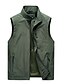 cheap Men&#039;s Outerwear-Men&#039;s Vest Gilet Pocket Regular Coat Black Blue Gray Army Green Khaki Street Casual Zipper Fall Stand Collar Loose M L XL XXL 3XL 4XL / Daily / Breathable / Plain / Spring / Sleeveless