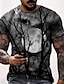 billige 3d-t-skjorte for menn-Herre Unisex Skjorte T skjorte T-skjorter MOON Grafiske trykk Crew-hals Vin Gul Rød Blå Lilla 3D-utskrift Halloween Daglig Kortermet Trykt mønster Klær Designer Fritid Stor og høy