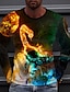 baratos animais e marretas-Homens Camiseta Animal Escorpião Decote Redondo Roxo Verde Ao ar livre Rua Manga Longa Imprimir Roupa Esportes Moda Roupa de Esporte Casual